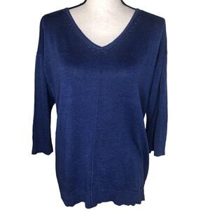 Chico’s High Low Crisscross Back Sweater size 12